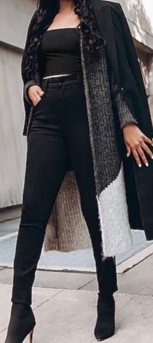 Express Black and Gray Cardigan Sweater